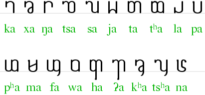 consonants of Dehong Dai