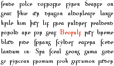 first page of Beowulf (c) Ian James 2010